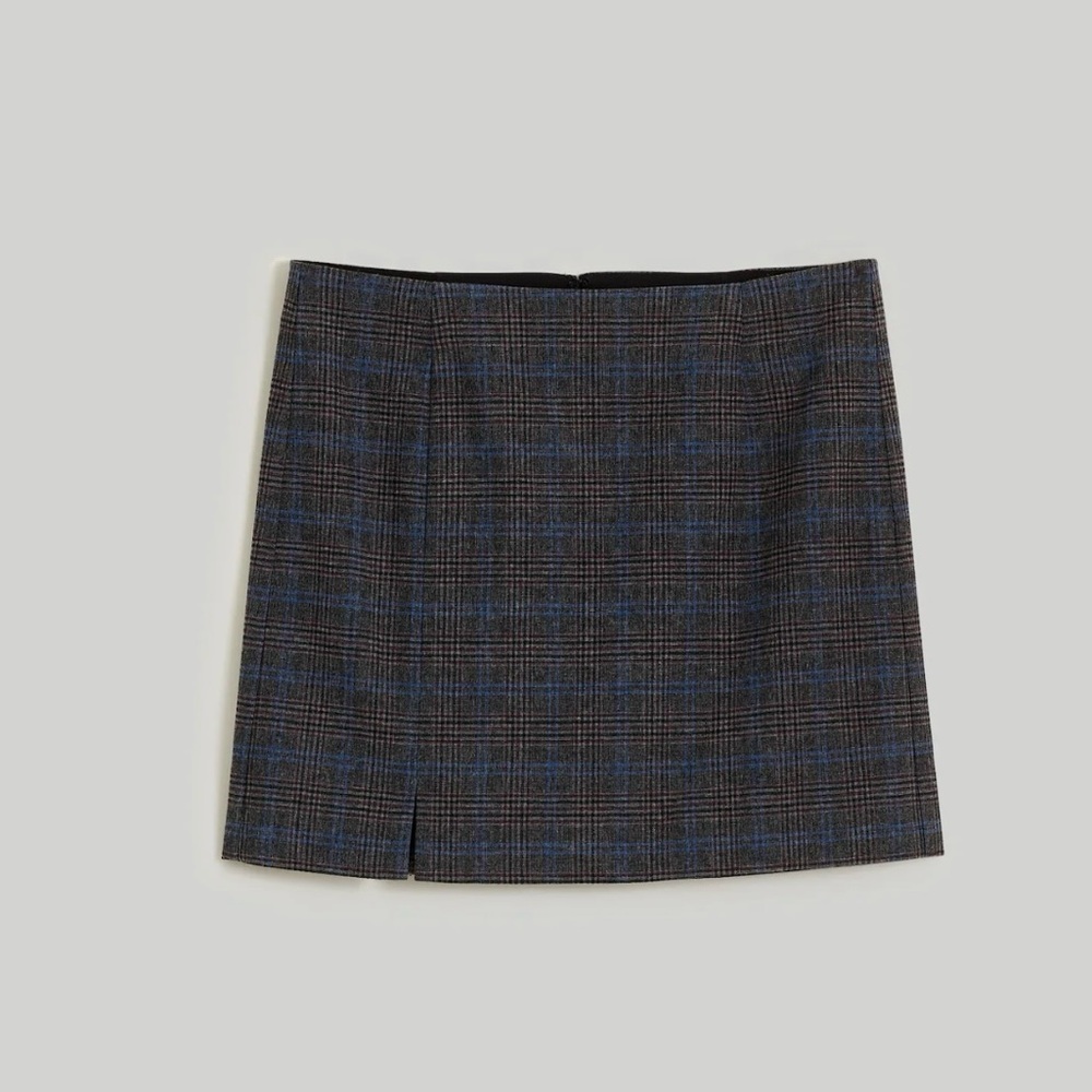 Madewell Italian Wool-Blend Plaid Mini Skirt